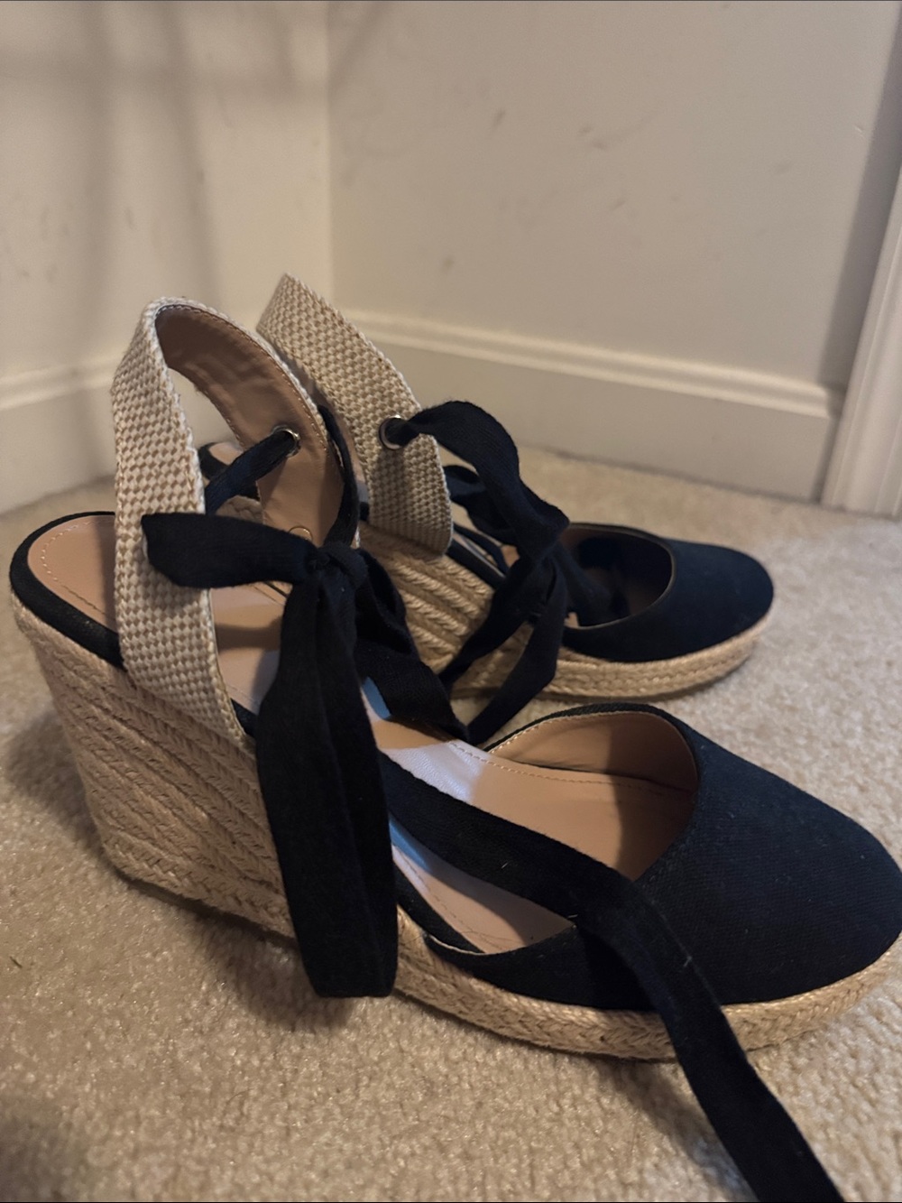 Black espadrilles; pristine worn one time